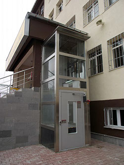 Engelli asansörü, engelli platformu, kapalı tip engelli platformu